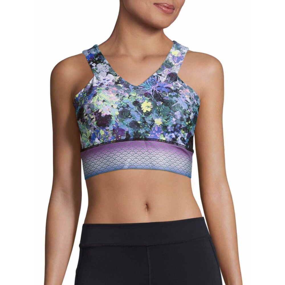 Nanette Lepore Digital Crop Top Sports Bra